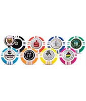 Personalised Vegas Poker Chip Golf Markers